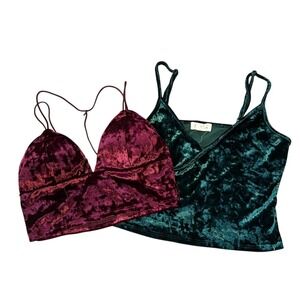 Flawed Set 2‎ Velvet Cropped Tanks Fairy Witch Whimsigoth Edgy Feminine Festival